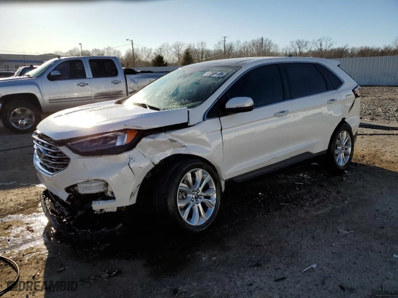 2020 Ford Edge Titanium with VIN 2FMPK4K97LBB55235, listed as a Copart auction lot 47226445 with 46,441 mi miles and Salvage Title. Bid and sale history available at carsss.com. Image 1.