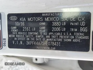 2017 Kia Forte LX with VIN 3KPFK4A75HE078431, listed as a Copart auction lot 50793915 with 236,664 mi miles and Clean Title. Bid and sale history available at carsss.com. Image 12.
