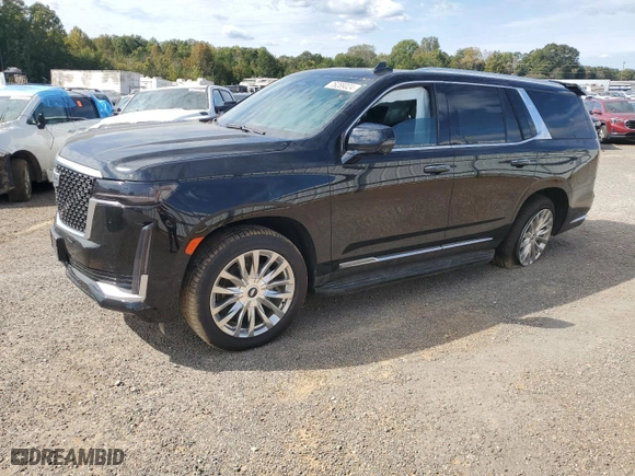 2021 Cadillac Escalade Premium Luxury with VIN 1GYS4BKL9MR368012, listed as a Copart auction lot 76289024 with 45,889 mi miles and Salvage Title. Bid and sale history available at carsss.com. Image 1.