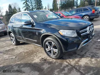 2017 Mercedes-Benz GLC with VIN WDC0G4KB9HF154999, listed as a IAAI auction lot 41538262 with 1 mi miles. Bid and sale history available at carsss.com. Image 1.