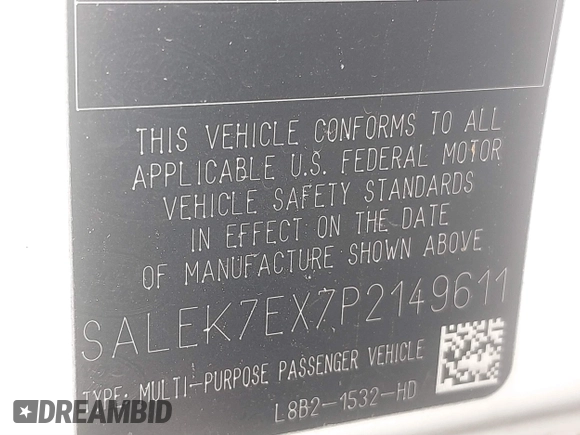 2023 Land Rover Defender z VIN SALEK7EX7P2149611, wystawiony jako IAAI lot #41238040 z przebiegiem 25 022 mil mil oraz . Historia ofert i sprzedaży dostępna na DreamBid. Obrazek 9.