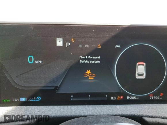 2022 Kia EV6 Wind with VIN KNDC34LA4N5056811, listed as a Copart auction lot 76199814 with 71,794 mi miles and Salvage Title. Bid and sale history available at carsss.com. Image 9.