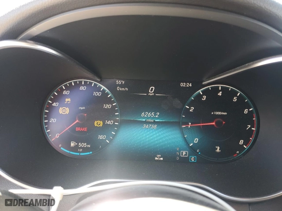 2022 Mercedes-Benz GLC with VIN W1N0G8EB8NV367851, listed as a Copart auction lot 51509425 with 34,758 mi miles and Salvage Title. Bid and sale history available at carsss.com. Image 9.