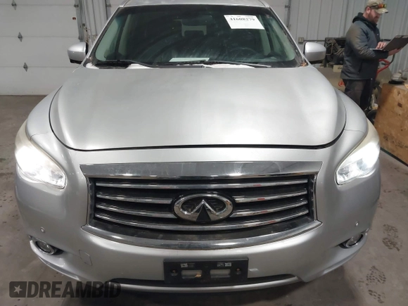 2013 Infiniti JX35 with VIN 5N1AL0MMXDC344217, listed as a IAAI auction lot 41608279 with 106,015 mi miles and . Bid and sale history available at DreamBid. Image 12.