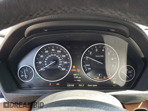2013 BMW 3 Series 328i with VIN WBA3C1G55DNR45687, listed as a Copart auction lot 53390025 with 129,165 mi miles and Salvage Title. Bid and sale history available at carsss.com. Image 9.