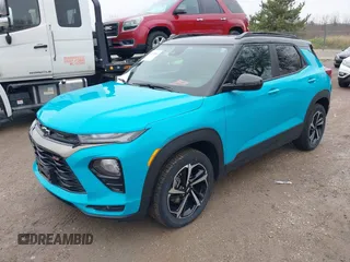 2021 Chevrolet TrailBlazer RS with VIN KL79MUSL4MB080470, listed as a IAAI auction lot 42076884 with 27,420 mi miles and . Bid and sale history available at DreamBid. Image 2.