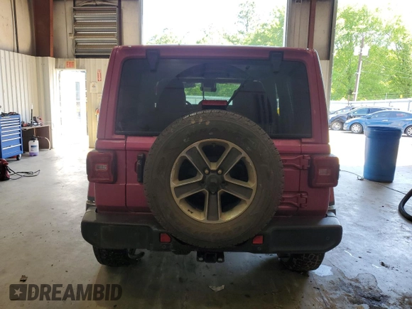 2022 Jeep Wrangler Unlimited Sahara with VIN 1C4HJXEN0NW106045, listed as a Copart auction lot 52383455 with 104,937 mi miles and Salvage title. Bid and sale history available at DreamBid. Image 6.