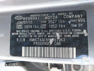 2015 Hyundai Accent GLS with VIN KMHCT4AE8FU861963, listed as a IAAI auction lot 42161059 with 132,629 mi miles and . Bid and sale history available at DreamBid. Image 9.