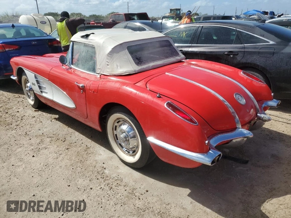 1958 Chevrolet Corvette с VIN J58S109066, выставлен на аукционе Copart как лот 74830194 с пробегом 35 914 миль миль и На запчасти • Non repairable. История ставок и продаж доступна на DreamBid. Изображение 2.
