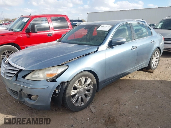 2009 Hyundai Genesis with VIN KMHGC46E59U058705, listed as a IAAI auction lot 41677047 with 115,173 mi miles and . Bid and sale history available at DreamBid. Image 2.