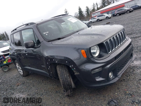 2020 Jeep Renegade Latitude with VIN ZACNJABB3LPL76503, listed as a IAAI auction lot 41467338 with 38,593 mi miles. Bid and sale history available at carsss.com. Image 1.