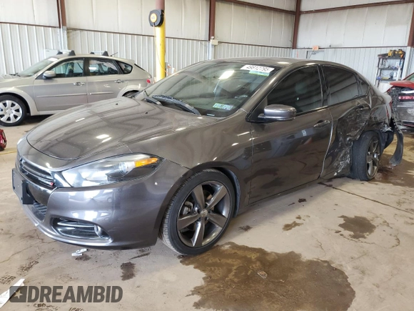 2015 Dodge Dart GT with VIN 1C3CDFEB6FD223566, listed as a Copart auction lot 49812795 with 120,704 mi miles and Salvage Title. Bid and sale history available at carsss.com. Image 1.