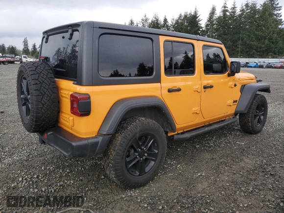 2021 Jeep Wrangler Unlimited Willys with VIN 1C4HJXDMXMW658305, listed as a Copart auction lot 85658534 with 65,653 mi miles and Salvage title. Bid and sale history available at DreamBid. Image 3.