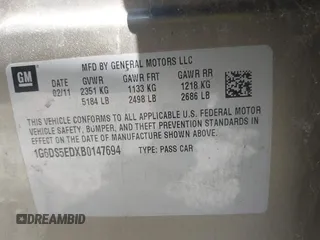 2011 Cadillac CTS Premium с VIN 1G6DS5EDXB0147694, выставлен на аукционе IAAI как лот 42753378 с пробегом 202 591 миль миль и . История ставок и продаж доступна на DreamBid. Изображение 9.