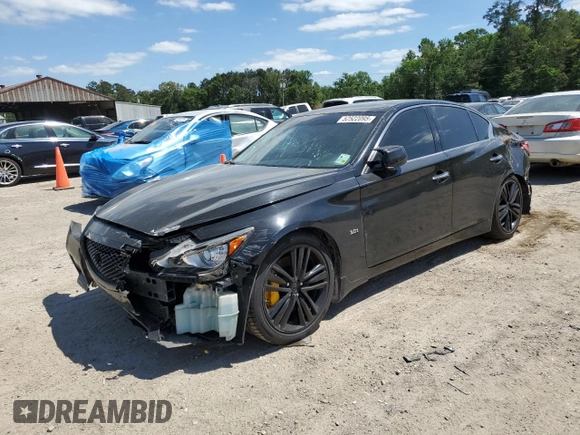 2015 Infiniti Q50 Premium with VIN JN1BV7APXFM348259, listed as a Copart auction lot 52522095 with 156,466 mi miles and Clean Title. Bid and sale history available at carsss.com. Image 1.