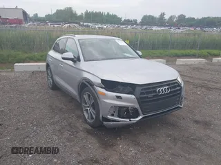 2019 Audi Q5 Premium Plus z VIN WA1BNAFY4K2073225, wystawiony jako IAAI lot #42458236 z przebiegiem 104 706 mil mil oraz . Historia ofert i sprzedaży dostępna na DreamBid. Obrazek 1.