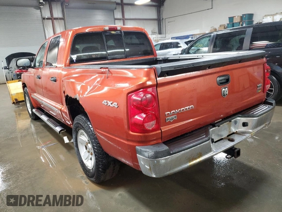 2008 Dodge Dakota Laramie with VIN 1D7HW58N58S613008, listed as a Copart auction lot 48866005 with 197,542 mi miles and Salvage Title. Bid and sale history available at carsss.com. Image 2.