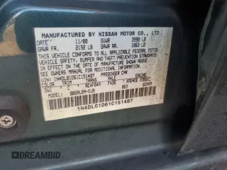 2001 Nissan Altima GXE with VIN 1N4DL01D61C151487, listed as a Copart auction lot 86976094 with 92,289 mi miles and Salvage Title. Bid and sale history available at carsss.com. Image 14.