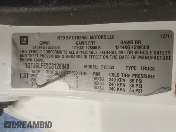 2012 GMC Canyon with VIN 1GTJ6LFE2C8128849, listed as a IAAI auction lot 41713196 with 248,375 mi miles and . Bid and sale history available at DreamBid. Image 9.