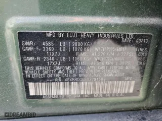 2013 Subaru Outback 2.5i Premium with VIN 4S4BRCGC5D3294589, listed as a Copart auction lot 48112855 with 241,977 mi miles and Salvage Title. Bid and sale history available at carsss.com. Image 12.