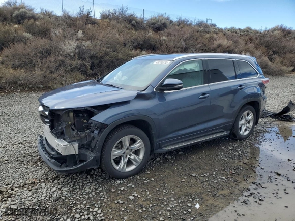 2015 Toyota Highlander Limited with VIN 5TDDKRFH2FS091324, listed as a Copart auction lot 49255995 with 87,679 mi miles and Salvage Title. Bid and sale history available at carsss.com. Image 1.