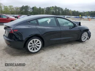 2022 Tesla Model 3 with VIN 5YJ3E1EA1NF369979, listed as a Copart auction lot 51351785 with 0 mi miles and Salvage Title. Bid and sale history available at carsss.com. Image 3.