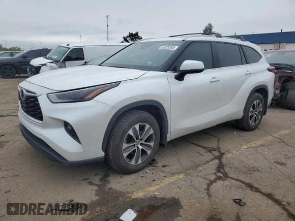 2023 Toyota Highlander L with VIN 5TDKDRAH4PS049246, listed as a Copart auction lot 57025305 with 9,848 mi miles and Salvage title. Bid and sale history available at DreamBid. Image 1.