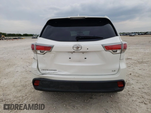 2016 Toyota Highlander LE Plus with VIN 5TDZKRFH1GS154193, listed as a Copart auction lot 55046165 with 102,314 mi miles and Salvage title. Bid and sale history available at DreamBid. Image 6.