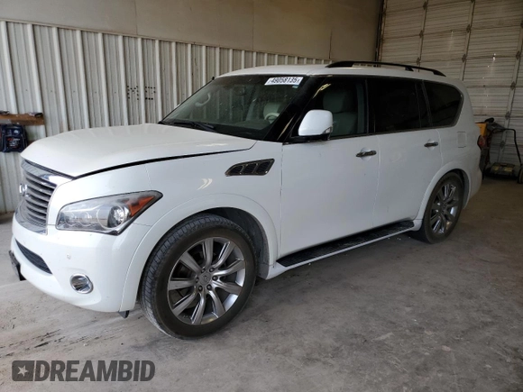 2013 Infiniti QX56 with VIN JN8AZ2NF7D9550997, listed as a Copart auction lot 49058135 with 183,369 mi miles and Salvage Title. Bid and sale history available at carsss.com. Image 1.