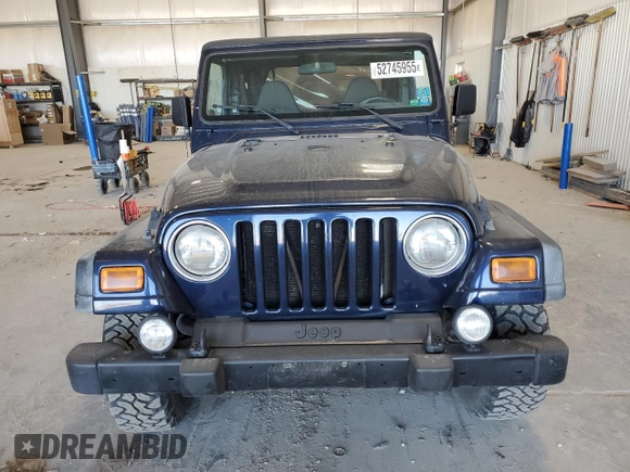 2002 Jeep Wrangler Sport with VIN 1J4FA49S82P713459, listed as a Copart auction lot 52745955 with 173,297 mi miles and Salvage Title. Bid and sale history available at carsss.com. Image 5.