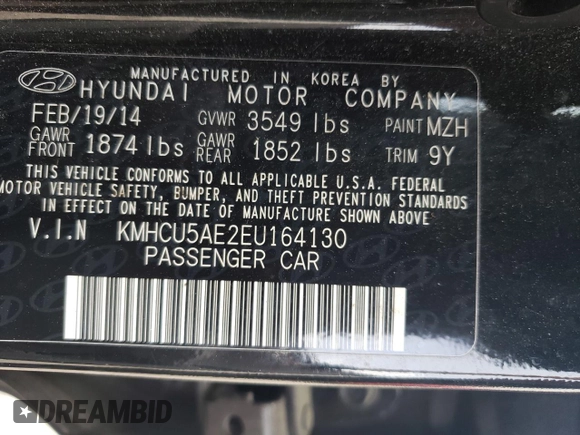 2014 Hyundai Accent SE z VIN KMHCU5AE2EU164130, wystawiony jako Copart lot #50972055 z przebiegiem 113 834 mil mil oraz Szkoda całkowita • Salvage title. Historia ofert i sprzedaży dostępna na DreamBid. Obrazek 13.