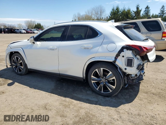 2025 Lexus UX 300h z VIN JTHUCJDHXS2001225, wystawiony jako Copart lot #55670245 z przebiegiem 4 205 mil mil oraz Czysty tytuł • Clean title. Historia ofert i sprzedaży dostępna na DreamBid. Obrazek 2.