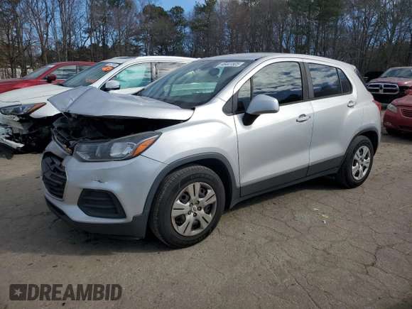 2019 Chevrolet Trax LS with VIN 3GNCJKSB7KL123943, listed as a Copart auction lot 46441505 with 182,707 mi miles and Salvage Title. Bid and sale history available at carsss.com. Image 1.