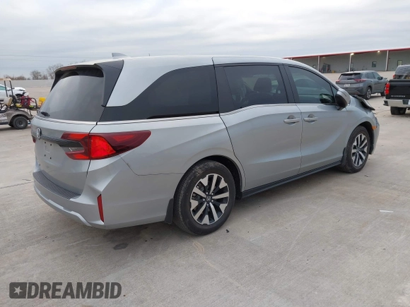 2025 Honda Odyssey EX-L with VIN 5FNRL6H60SB019825, listed as a IAAI auction lot 41295242 with 1,326 mi miles. Bid and sale history available at carsss.com. Image 4.