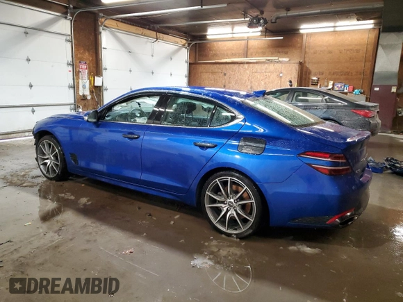 2022 Genesis G70 3.3T with VIN KMTG54TE8NU092068, listed as a Copart auction lot 85809484 with 48,319 mi miles and Salvage Title. Bid and sale history available at DreamBid. Image 2.