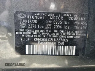 2020 Hyundai Ioniq Blue with VIN KMHC65LC2LU227309, listed as a Copart auction lot 51577645 with 143,542 mi miles and Salvage title. Bid and sale history available at DreamBid. Image 14.