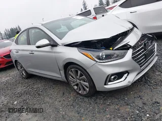2021 Hyundai Accent Limited with VIN 3KPC34A6XME132842, listed as a IAAI auction lot 41268124 with 52,698 mi miles. Bid and sale history available at carsss.com. Image 1.