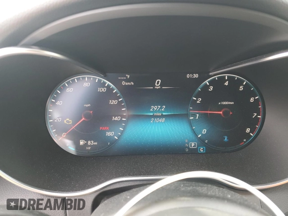 2020 Mercedes-Benz C 300 with VIN W1KWF8EBXLR573639, listed as a Copart auction lot 43644675 with 21,048 mi miles and Non Repairable. Bid and sale history available at DreamBid. Image 9.