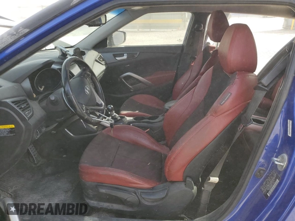 2014 Hyundai Veloster Turbo with VIN KMHTC6AE8EU201724, listed as a Copart auction lot 77487444 with 163,334 mi miles and Salvage Title. Bid and sale history available at carsss.com. Image 7.
