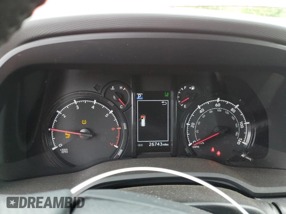 2023 Toyota 4Runner SR5 with VIN JTEMU5JR7P6167782, listed as a Copart auction lot 57796595 with 26,743 mi miles and Salvage title. Bid and sale history available at DreamBid. Image 9.