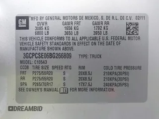 2011 Chevrolet Silverado 1500 LT with VIN 3GCPCSE06BG266809, listed as a IAAI auction lot 41840007 with 179,189 mi miles and . Bid and sale history available at DreamBid. Image 9.