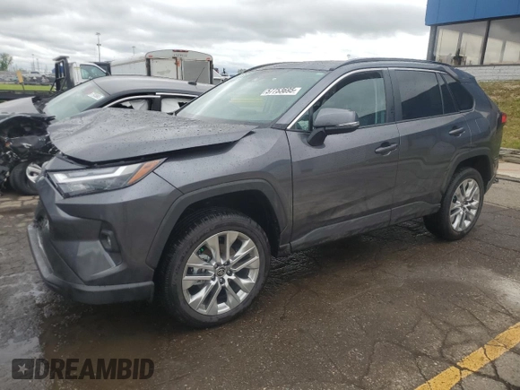 2025 Toyota RAV4 XLE Premium with VIN 2T3A1RFV8SC525056, listed as a Copart auction lot 57753695 with 1,051 mi miles and Clean title. Bid and sale history available at DreamBid. Image 1.