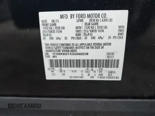 2016 Ford Explorer Sport with VIN 1FM5K8GTXGGA82038, listed as a IAAI auction lot 42456393 with Not provided miles and . Bid and sale history available at DreamBid. Image 9.