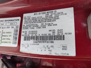 2015 Ford Fusion SE with VIN 3FA6P0H70FR161566, listed as a IAAI auction lot 42151252 with 198,496 mi miles and . Bid and sale history available at DreamBid. Image 9.
