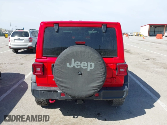 2020 Jeep Wrangler Unlimited Rubicon with VIN 1C4HJXFG3LW186387, listed as a IAAI auction lot 41821939 with 45,691 mi miles and . Bid and sale history available at DreamBid. Image 16.