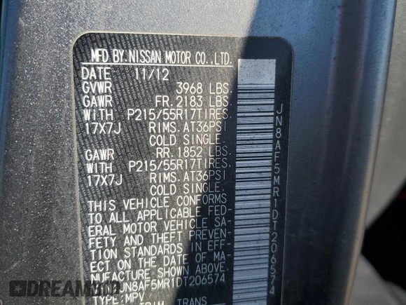 2013 Nissan Juke SV with VIN JN8AF5MR1DT206574, listed as a Copart auction lot 47843895 with 123,181 mi miles and Salvage Title. Bid and sale history available at carsss.com. Image 14.