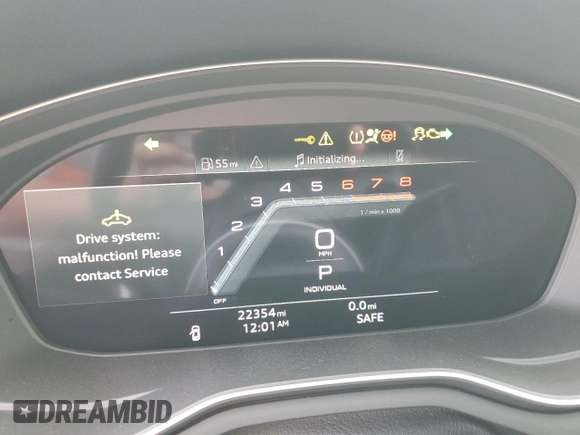 2022 Audi A5 Sportback Premium Plus with VIN WAUCBCF58NA027585, listed as a Copart auction lot 51382045 with 22,354 mi miles and Salvage Title. Bid and sale history available at carsss.com. Image 9.