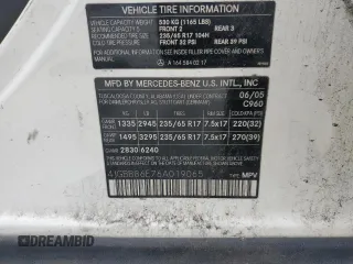 2006 Mercedes-Benz M 350 with VIN 4JGBB86E76A019065, listed as a Copart auction lot 49798785 with 203,331 mi miles and Salvage Title. Bid and sale history available at DreamBid. Image 13.