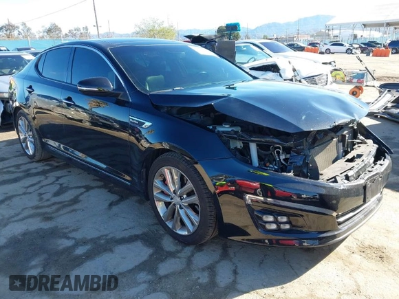 2015 Kia Optima SX Turbo with VIN 5XXGR4A63FG447041, listed as a IAAI auction lot 41812337 with 177,868 mi miles. Bid and sale history available at carsss.com. Image 1.