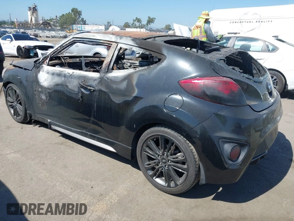 2016 Hyundai Veloster Turbo with VIN KMHTC6AE2GU291956, listed as a IAAI auction lot 40088117 with Not provided miles and . Bid and sale history available at DreamBid. Image 3.